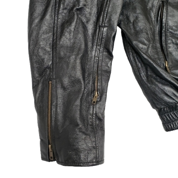 Motorcycle Leather Jacket Biker Diamond Plate Size 2XL - Picture 3 of 7